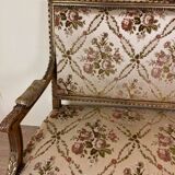 Louis XVI Style Bench In Golden Wood, mid-19th century