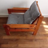 Pair of pine chairs 1980