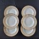 Set of 6 fine Limoges porcelain dinner plates, decorated with gold
