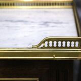 Pair of Louis XVI Style Nightstands with White Carrara Marble