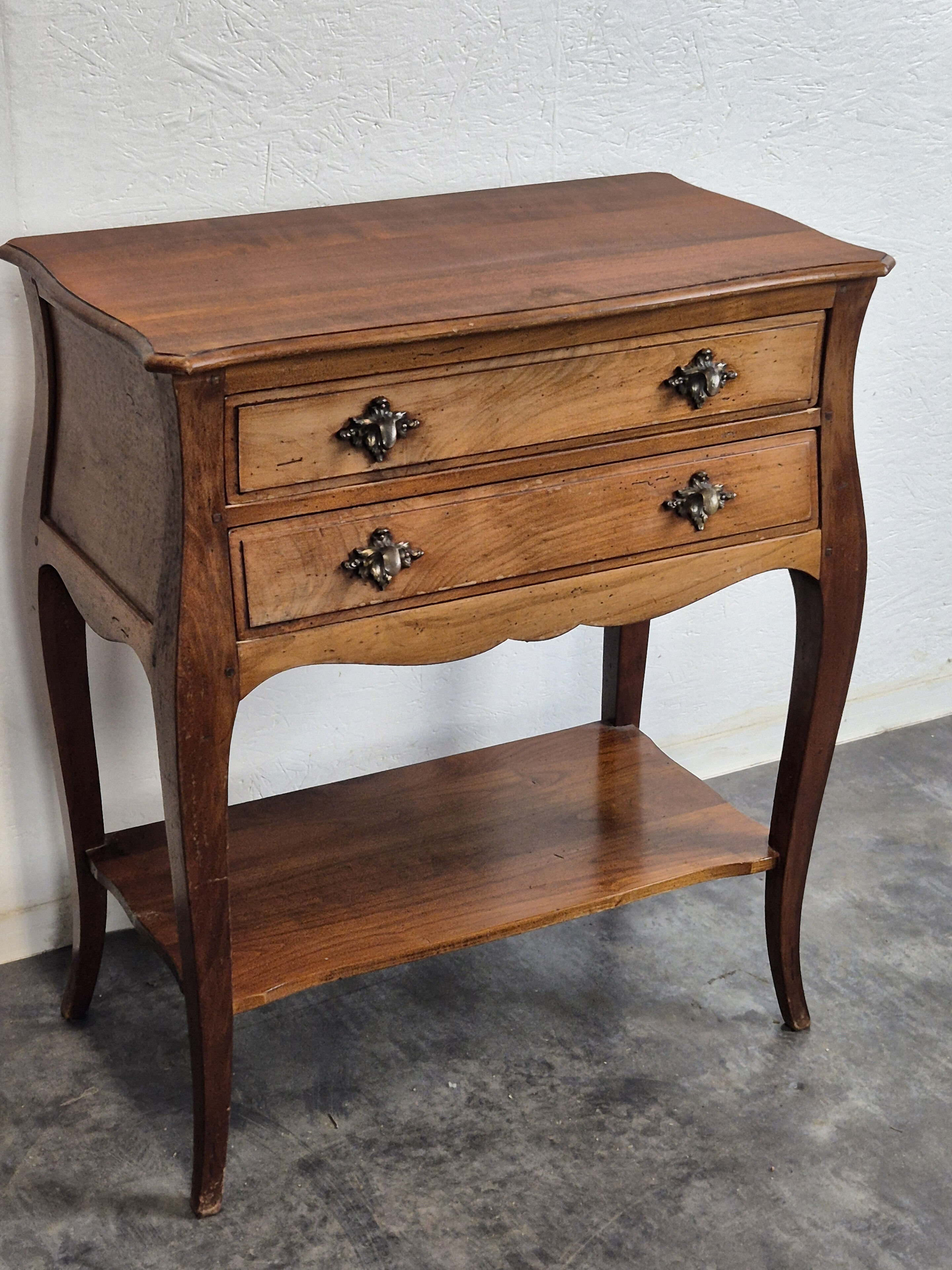 Neo-rustic bedside table in cherry wood