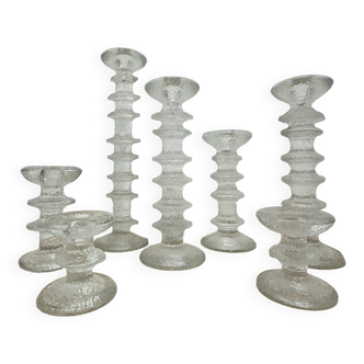 Set of 7 candle holders by Timo Sarpaneva for IIttala , 1970s