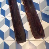 Paire de skis anciens en bois L=200cm