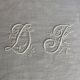 Nappe de vigneron, monogramme DF