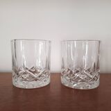 Set of 2 crystal whisky glasses