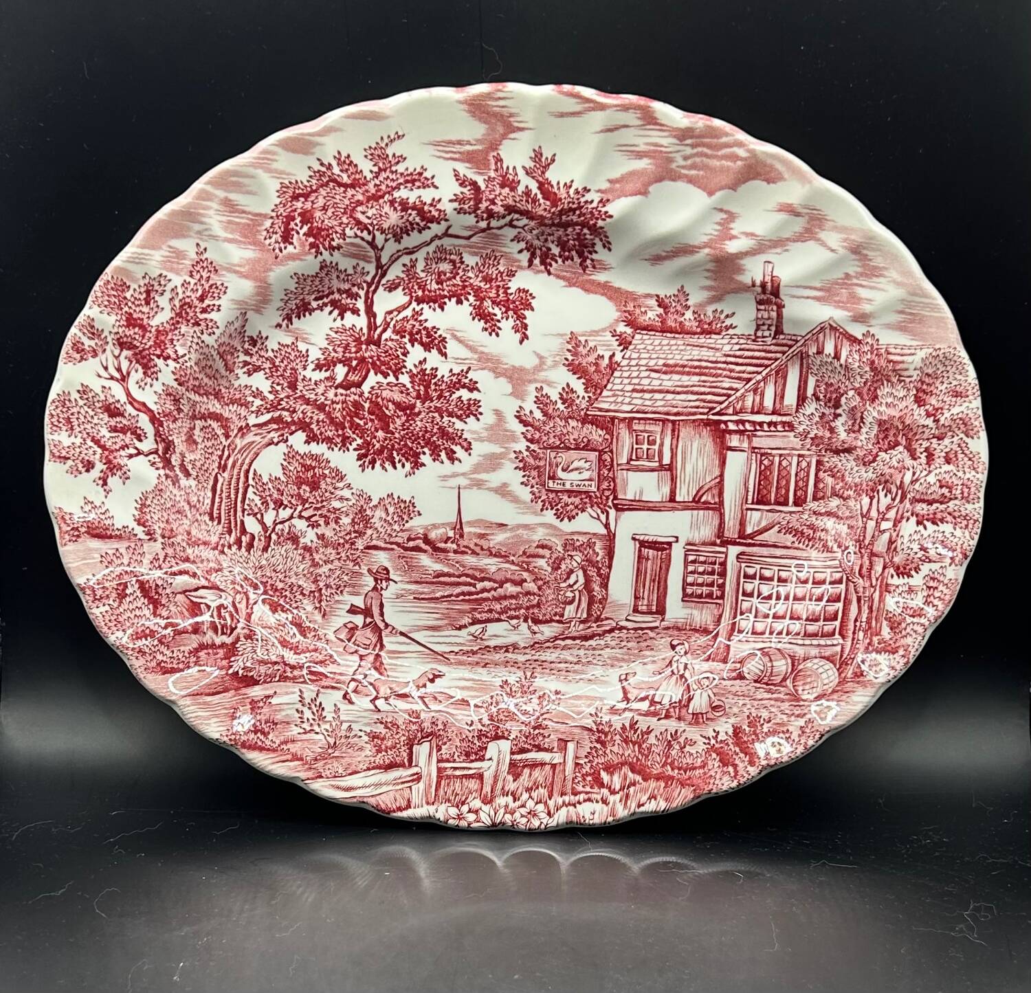Oval dish in Myott earthenware - The Hunter