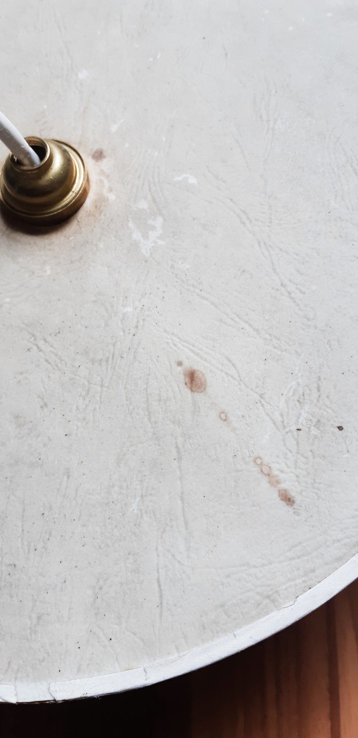 Lampshade for ceiling in embossed cardboard yellow orange 50s