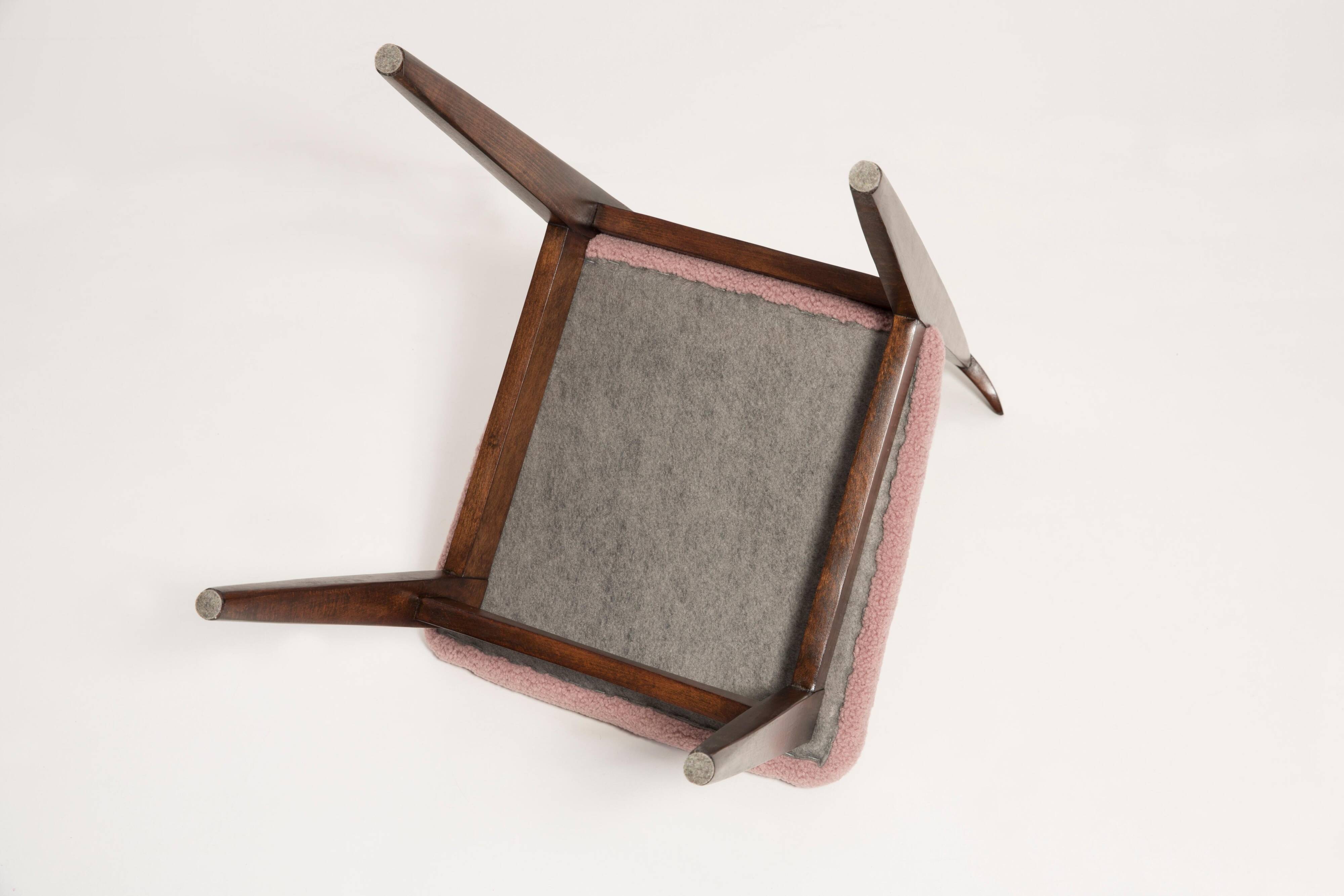 Blush Pink Bouclé Chair, Mid-Century Modern, designed by Mr. Zielinski, Europe, 1960s