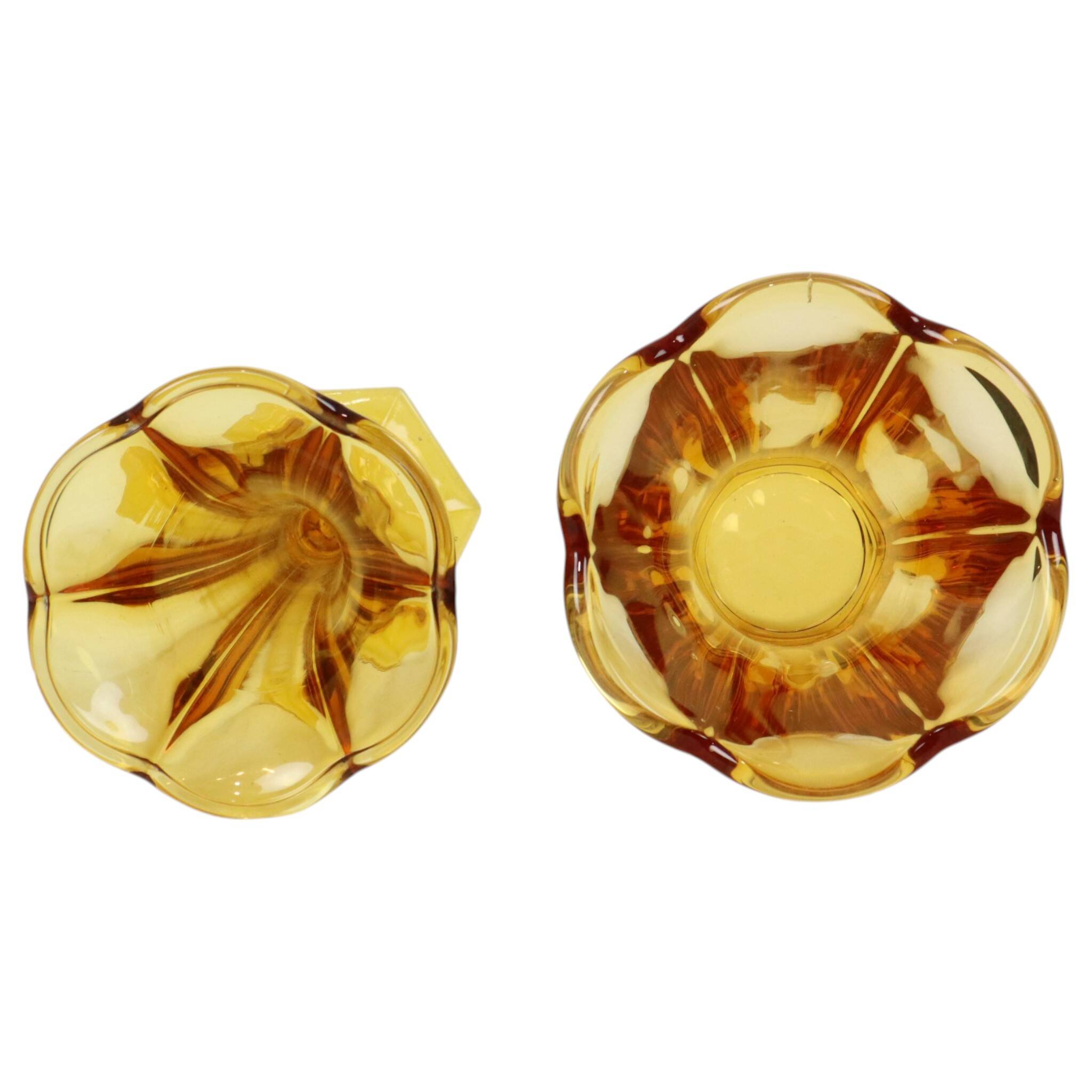 Set of Amber Vases Luxval Américain Art Deco 1935