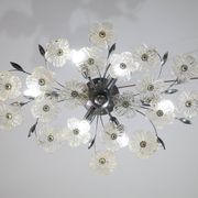 Large Size Gold and Transparent Murano Glass Wall light or Ceiling Light Fl
