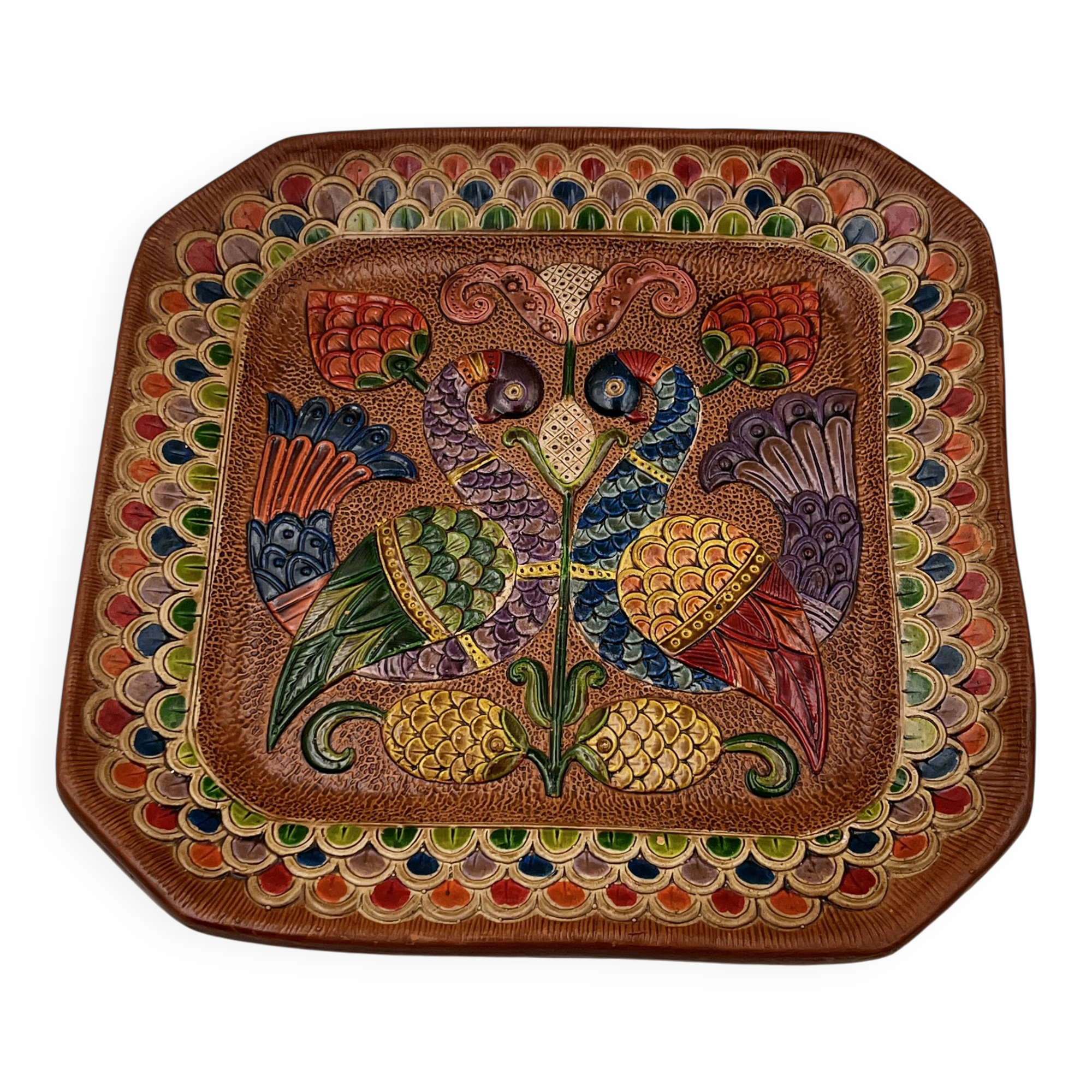 Square ceramic plate Ceramica del Convento