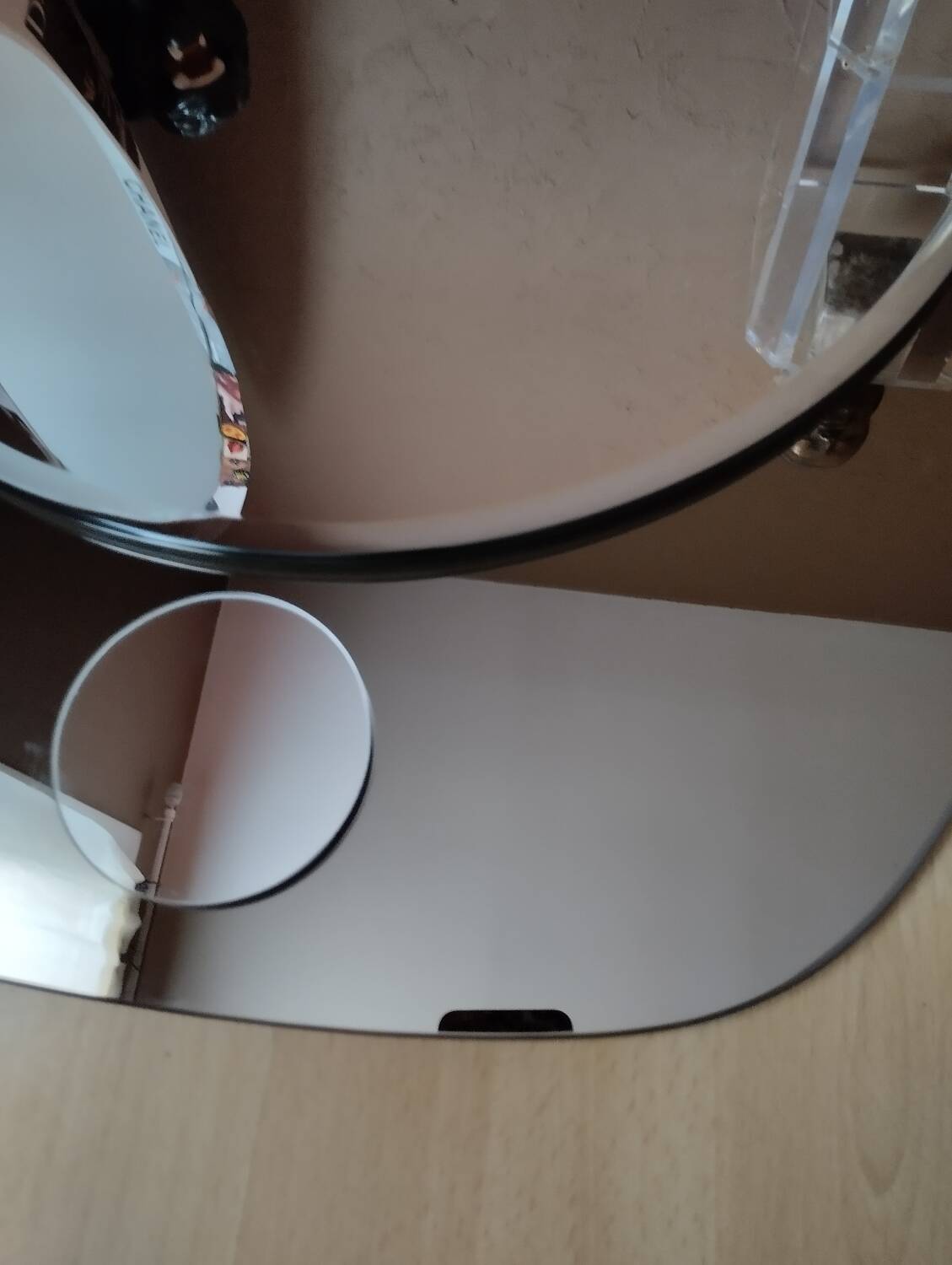 Vintage oval smoked brown mirror
