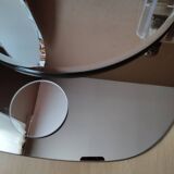 Vintage oval smoked brown mirror