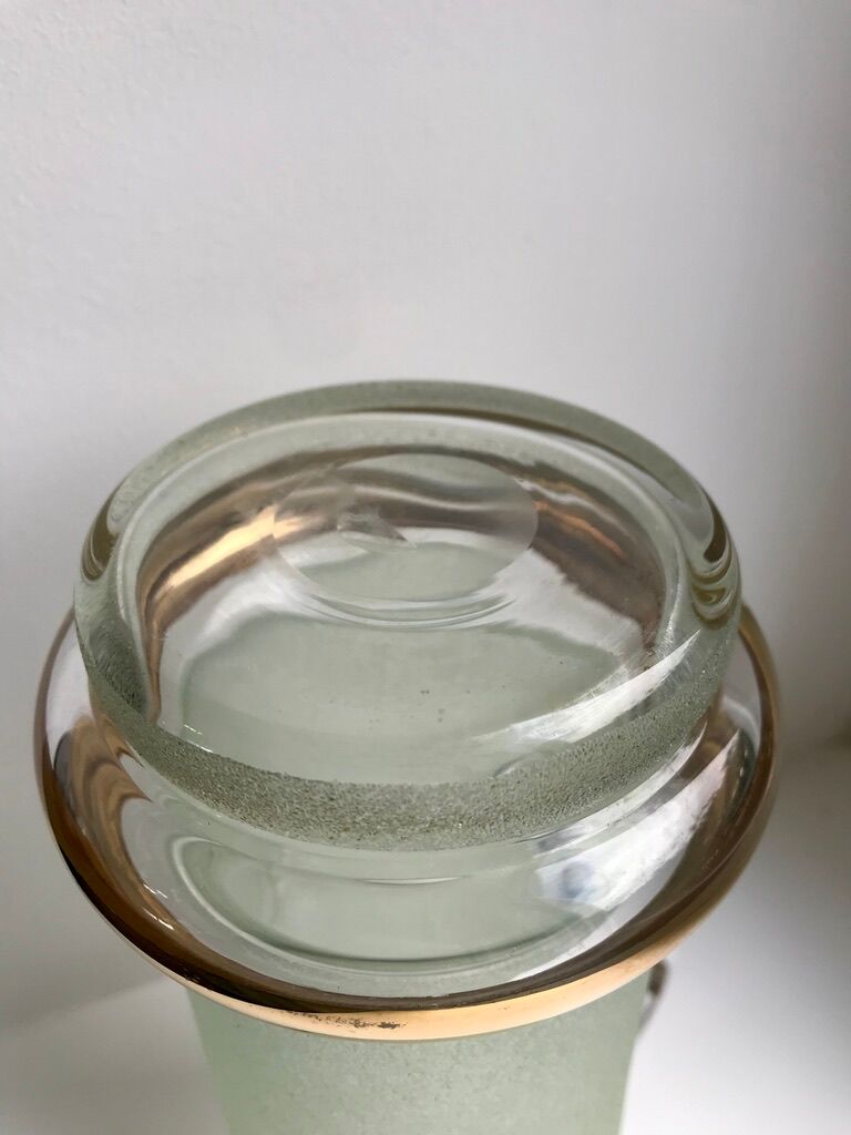 Green granita set consisting of a pitcher and 4 glasses in orangeade 50s