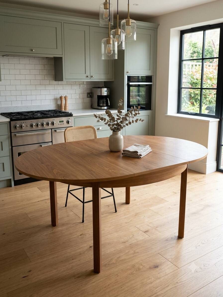 Table scandinave extensible en chêne des années 60