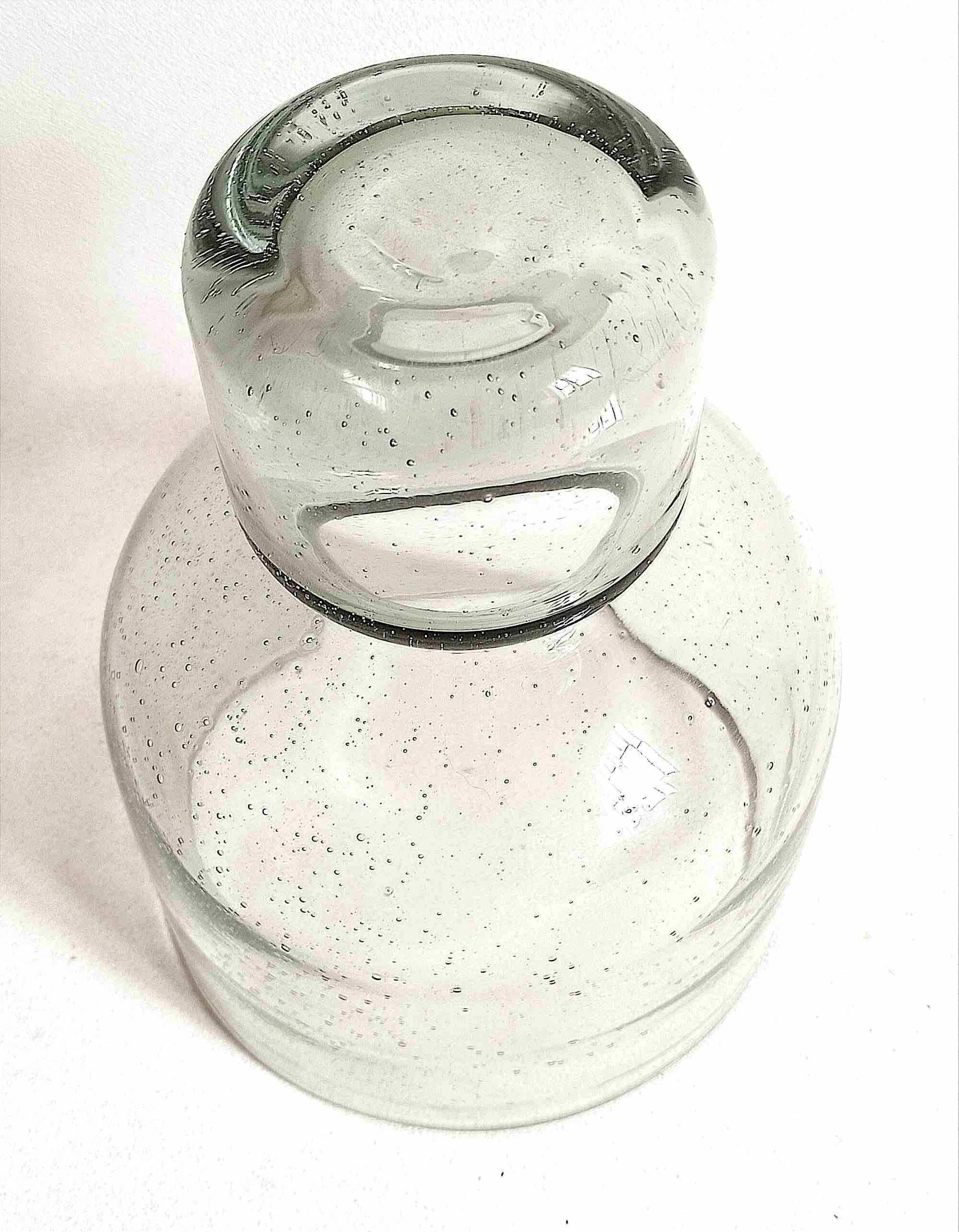 Bubble glass cup from the 70s, height 23 cm