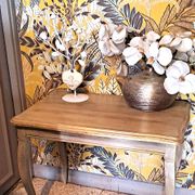 Rectangular coffee table in solid wood, painted and patinated with gold, 1950s