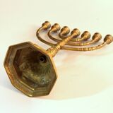 Menorah en laiton, bougeoir en laiton, vintage