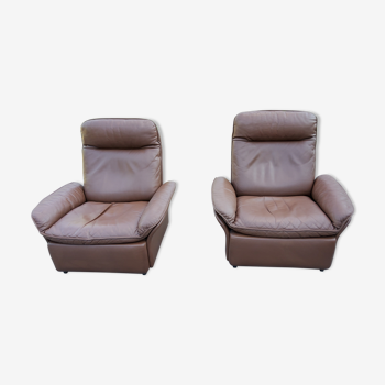 Pair of DeSede DS 49 leather armchairs