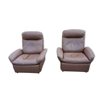 Pair of DeSede DS 49 leather armchairs