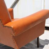 Pair of armchairs in skai, 20th century