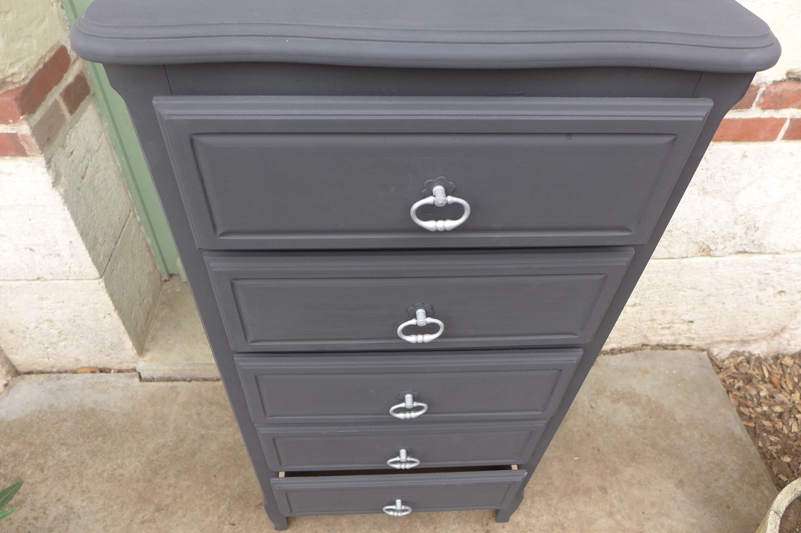 Renovated black chest of drawers
