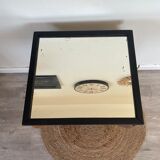 Black and wood side table