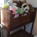 Antique Louis Philippe walnut rocking cradle