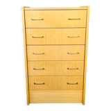 Vintage chest of drawers with 5 drawers by Capelle circa 70's
