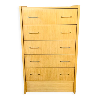 Vintage chest of drawers with 5 drawers by Capelle circa 70's