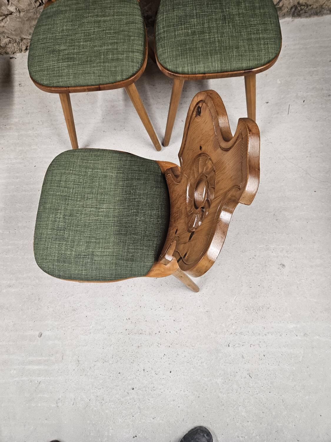 Lot 4 chaises auberge bistrot 1970"