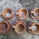 6 tasses et sous tasses à café en grès