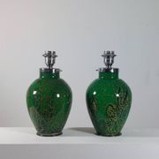 Pair of chrome glass table lamps Ikora WMF Art Deco Karl Wiedmann 1930