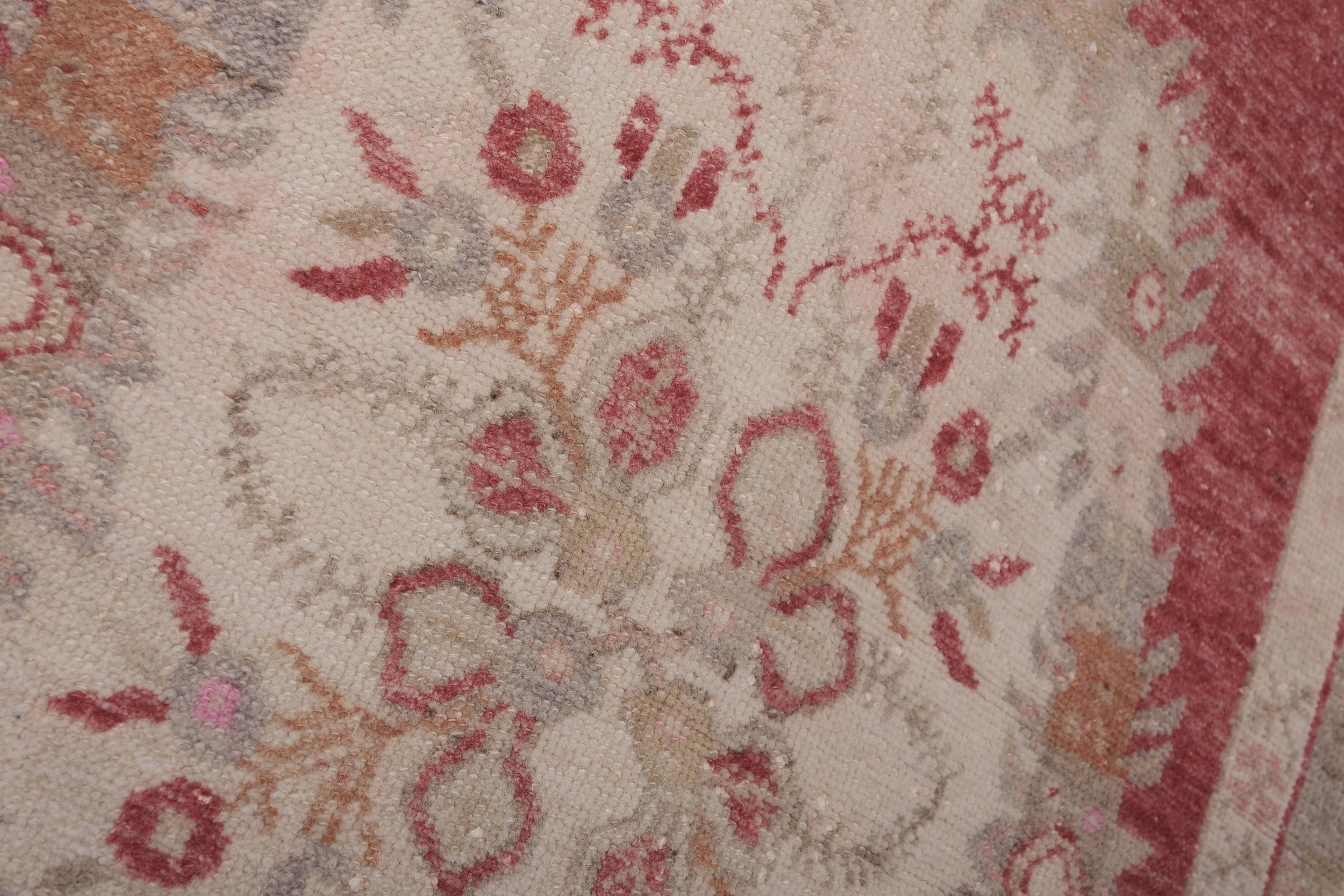 Vintage Turkish Oushak Handwoven Rug 113x207 cm