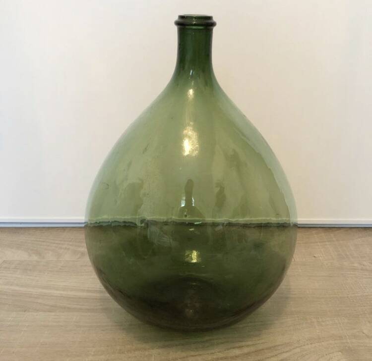 Dame Jeanne vintage green drop