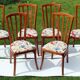 6 chaises Baumann, tissu Kandinsky
