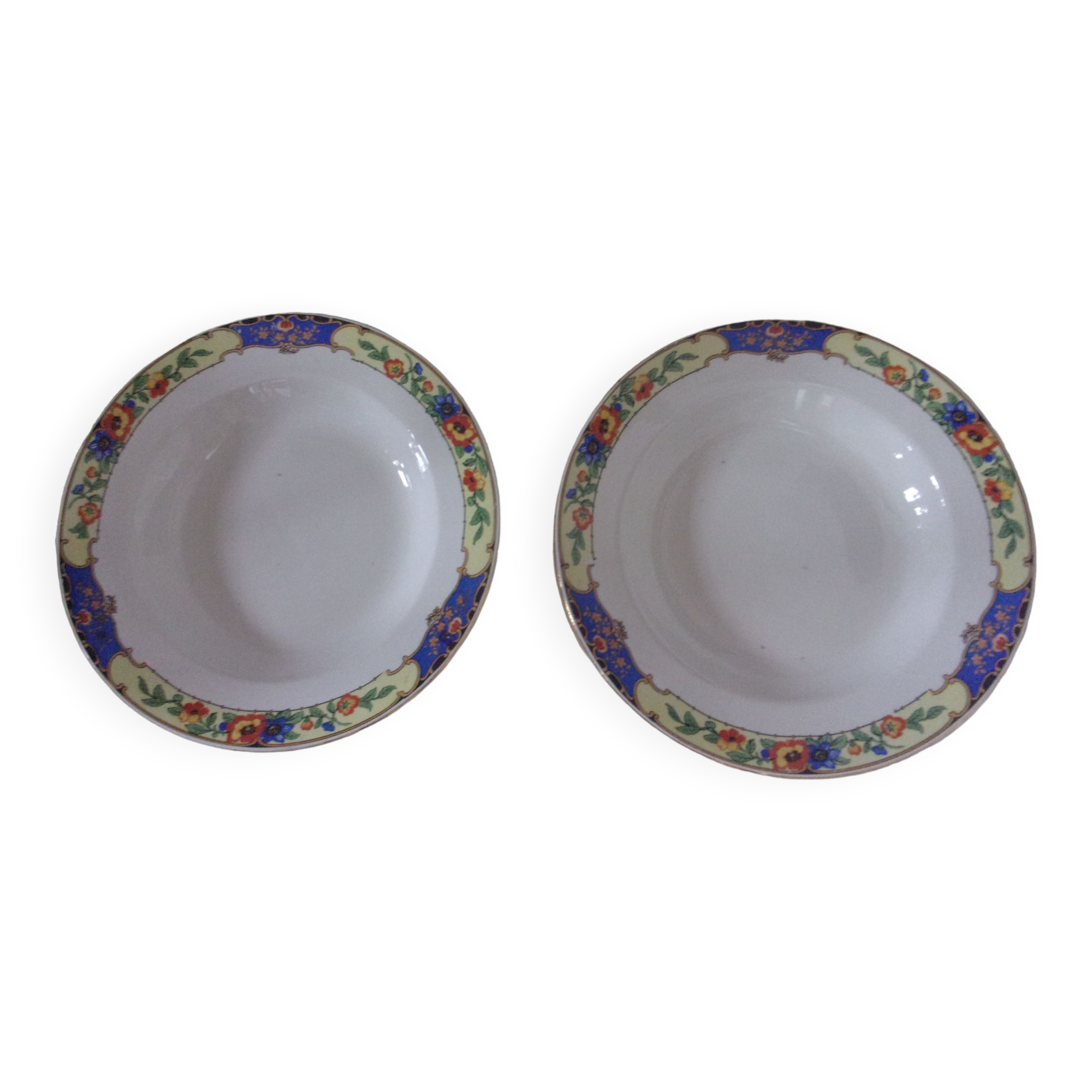 Set of 2 hollow plates Digoin Sarreguemines 4096