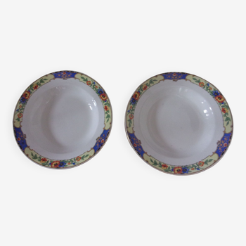 Lot de 2 assiettes creuses Digoin Sarreguemines 4096