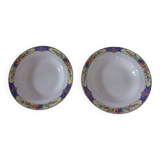 Lot de 2 assiettes creuses Digoin Sarreguemines 4096