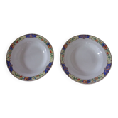 Set of 2 hollow plates Digoin Sarreguemines 4096