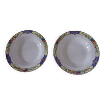 Set of 2 hollow plates Digoin Sarreguemines 4096