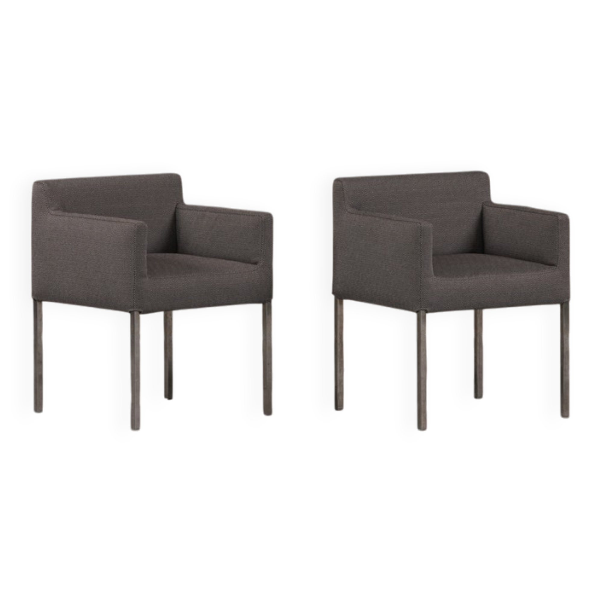 Chaises Ligne Roset en tissu gris, France années 2000, ensemble de 2.