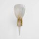 Pair of Italian Murano Iridescent Glass and Brass Wall Sconces