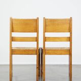 Set of 4 oak Haagse School design dining chairs from the early 1900s