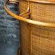 Bar and its 3 vintage stools in rattan and bamboo 1960'S
