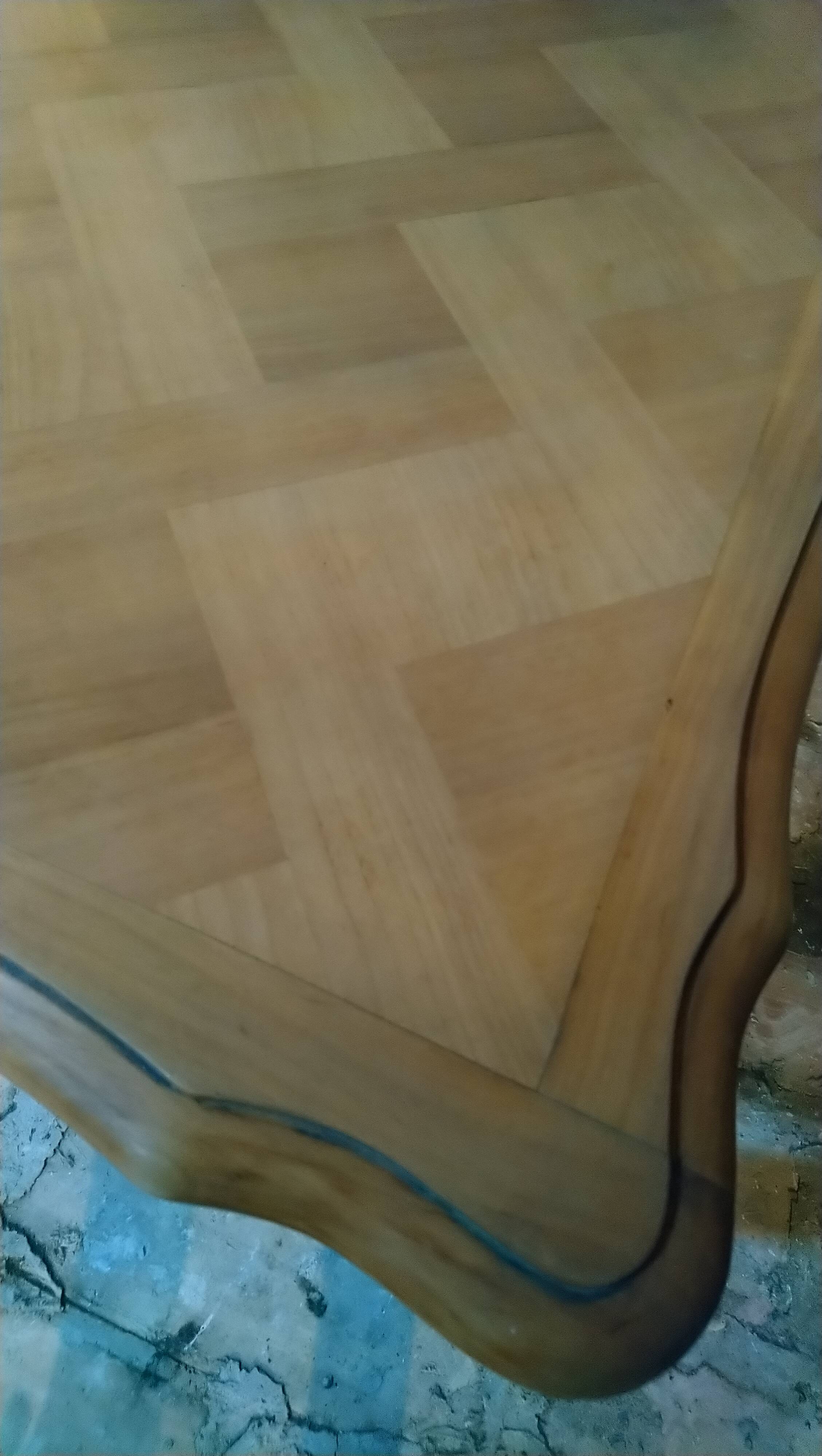 Louis XV style table in oak and cherry wood.
