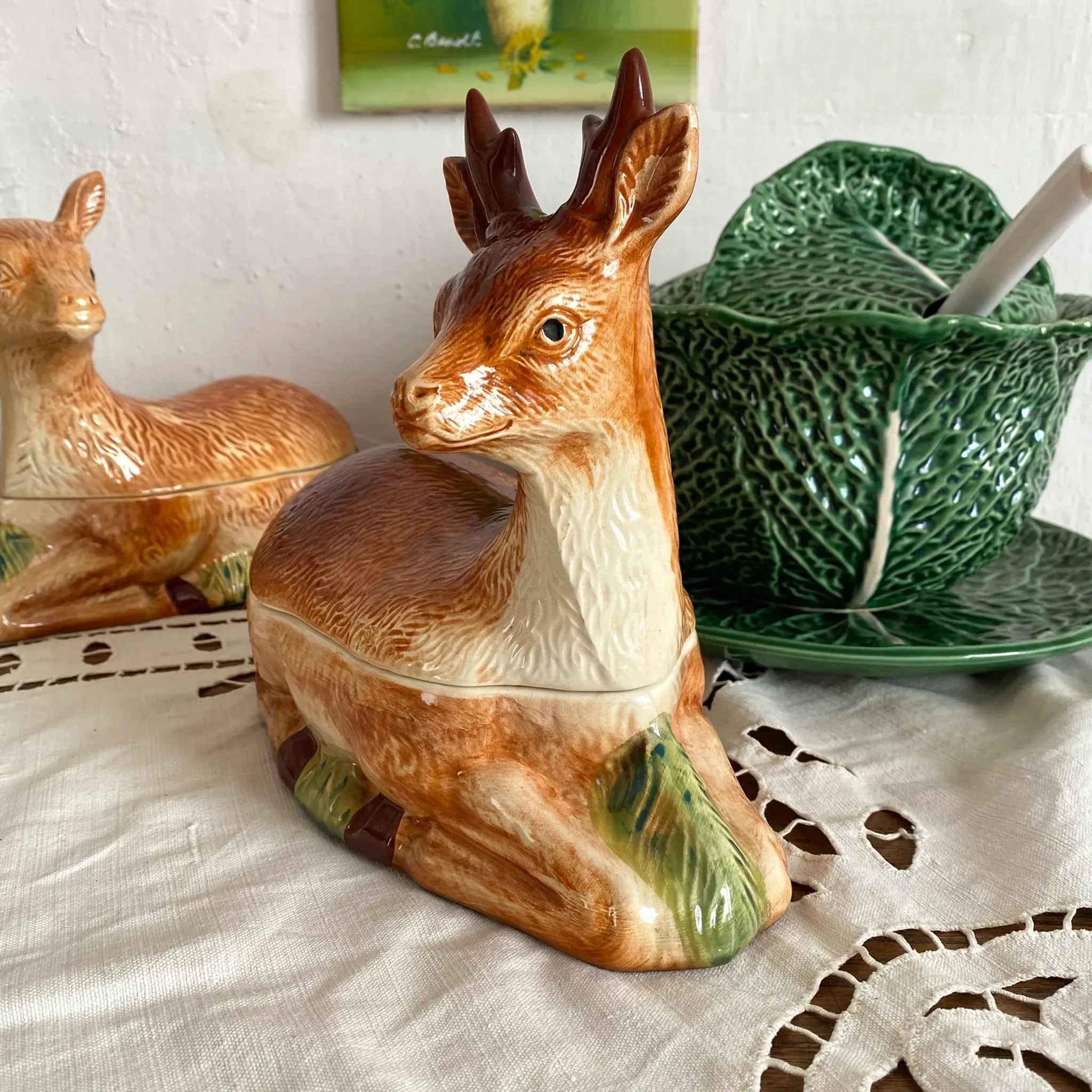 Zoomorphic terrine deer Michel Caugant