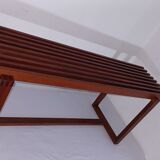Banc à lattes scandinaves, teck 1970
