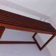 Banc à lattes scandinaves, teck 1970