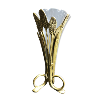 Vase crystal cone with gilded bronze frame